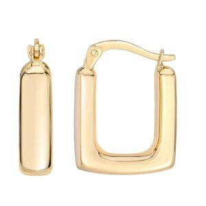 14kt Yellow Gold Square Hoop Earrings-Costco-NEW